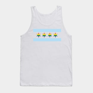 Fun Colorful Gay Pride Chicago City Flag Tank Top